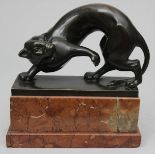 Werson, Jules (1884 Malmedy - Gilching 1967)Fauchender Puma. Bronze mit brauner Patina (berieben).