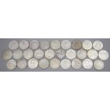 Sammlung von 25 Silber-Gedenkmünzen USA.Jeweils mit einem Nennwert von 50 Cent bzw. Half Dollar,