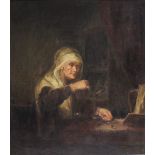 Unbekannter Maler (um 1919)Nach Rembrandt "Nr. 1564 Gemälde Galerie zu Dresden 1919", so verso