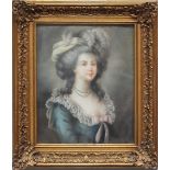 Unbekannter Maler (19. Jh.)Marie Antoinette. Pastell/Papier (Altersspuren), 60x 50 cm. Im