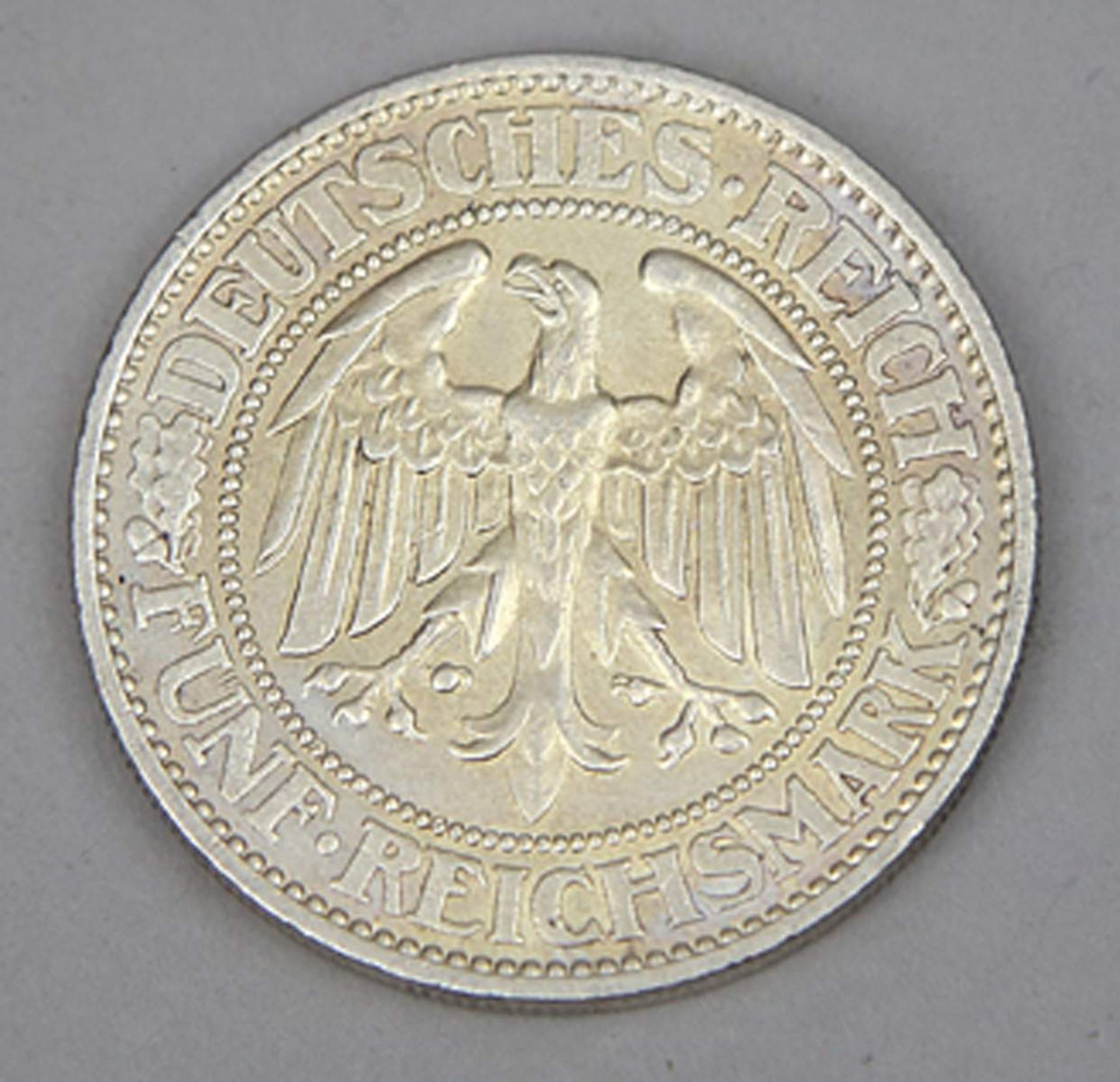 Weimarer Republik, 5 Mark Eichbaum, 1932 A.vz.Mindestpreis: 50 EUR - Bild 2 aus 2