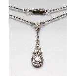 Art Deco-Collier.585/000 GG und WG, Kette Platin, geprüft, brutto 5,6 g. Bewegliches Mittelteil,