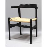 Wegner, Hans J. (1914 Tondern - Kopenhagen 2007)"Side Chair", Modell PP 58/68. Schwarz gelacktes