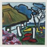 Klamann, Thomas (1937 Berlin - lebt und arbeitet in Zingst)"Zingst", so verso betitelt. Acryl/