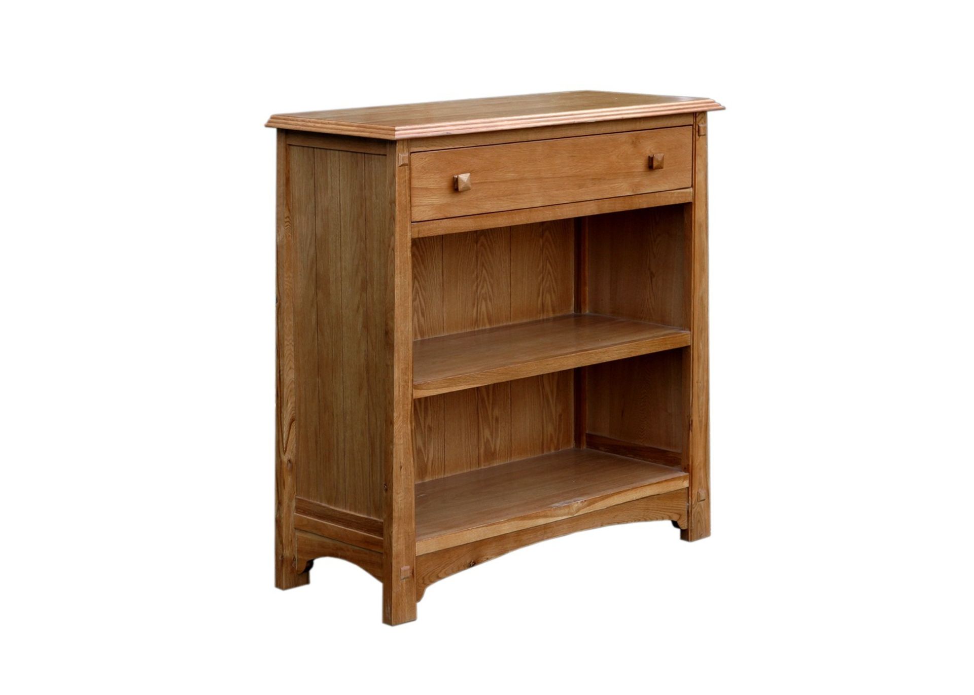Solid Oak low bookcase H: 1000W:970 D:400