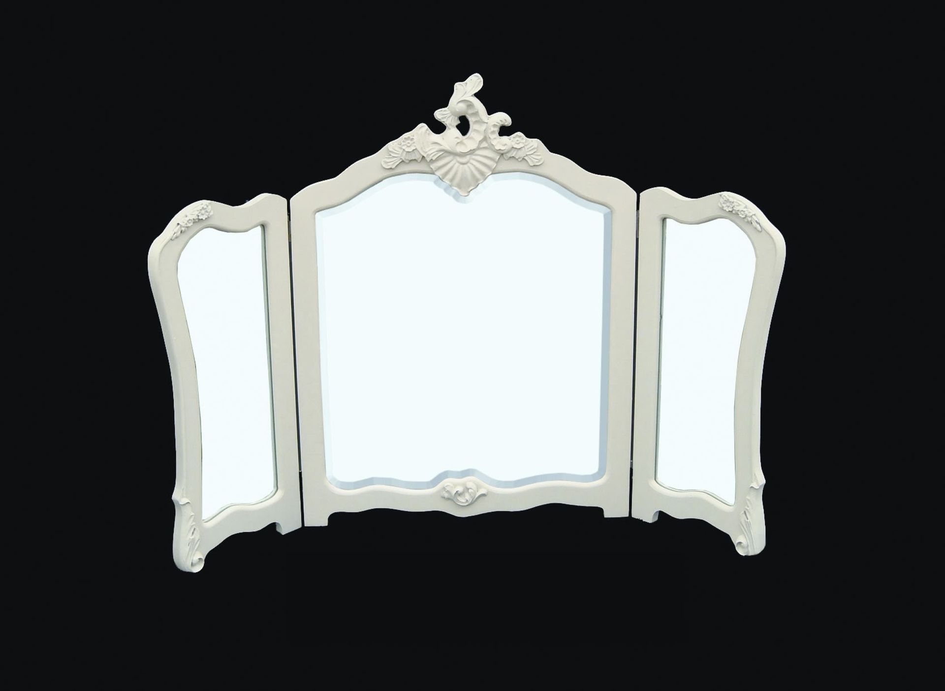 Triple mirror in Ivory