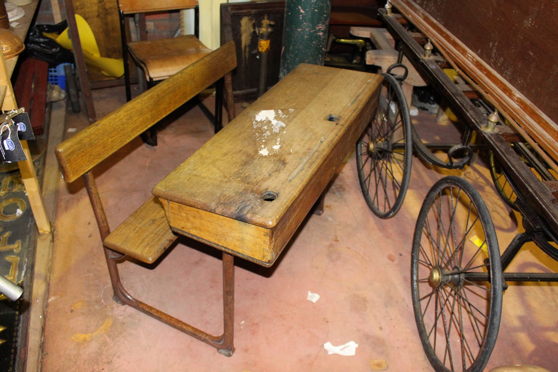 Vintage two seater School Desk, 1940s - Image 3 of 3