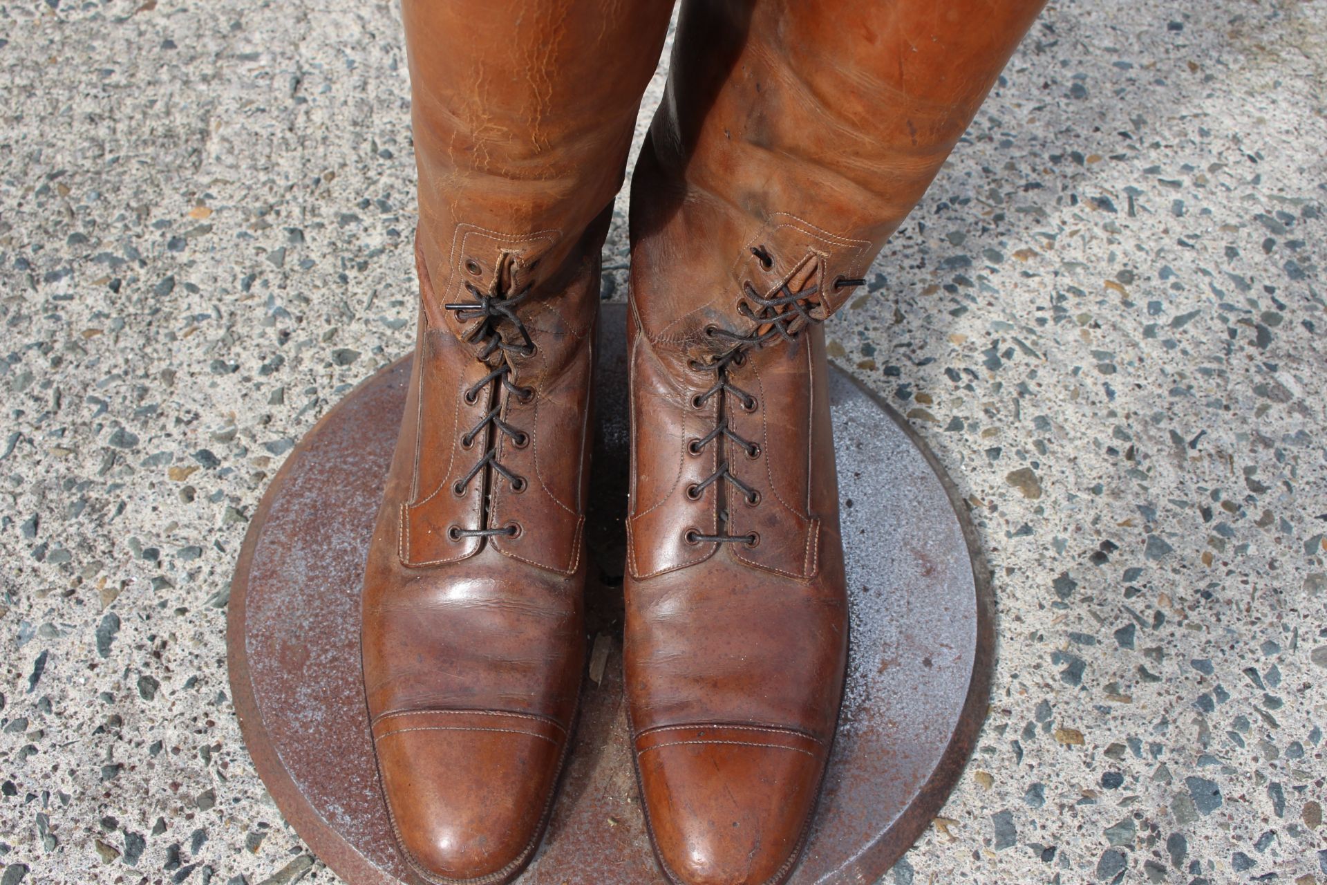 leather tan shop desplay boots on stainless steel stand with Morland's woods  H:51CM - Image 3 of 4