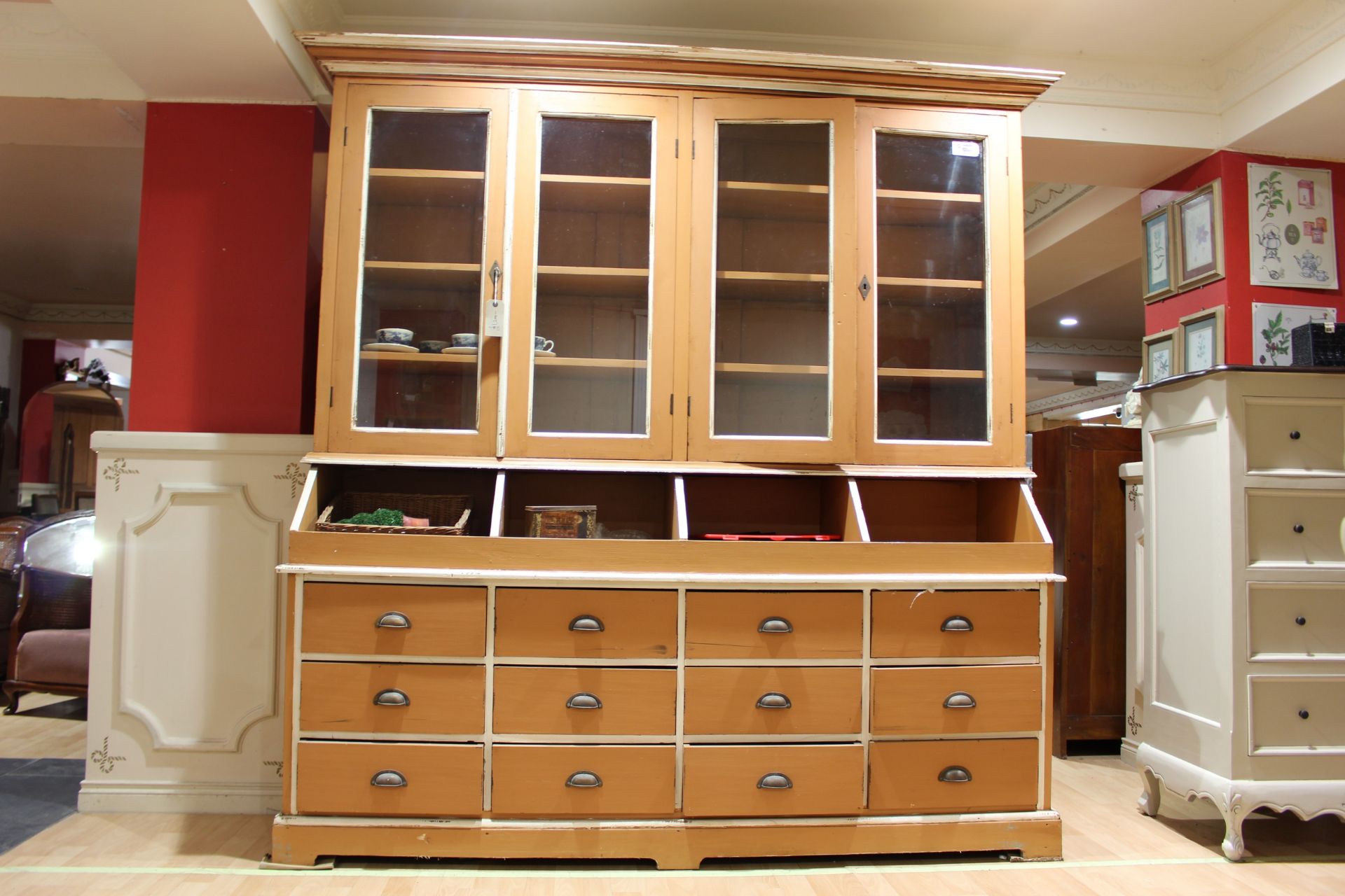 large kitchen unit painten farrow and ball      H:209CM W:165CM D:51CM