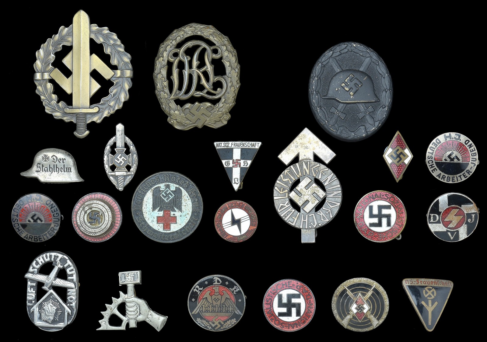 Germany, Third Reich, D.R.L. Sports Badge, 3rd type with swastika, ‘Bronze’ grade; S.A. Sports