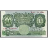 BRITISH BANKNOTES, Bank of England, C.P. Mahon, One Pound, 1928, A01 436026 (Dugg. B212). Good