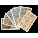 BRITISH BANKNOTES, JERSEY, Occupation, Two Shillings, JN 75742, June 1941; Sixpence (2), JN 68579,
