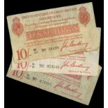 BRITISH BANKNOTES, Treasury, J. Bradbury, Ten Shillings (3), all 1914-16, M1/38 36498, W1/61 079744,