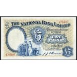 BRITISH BANKNOTES, The National Bank Ltd: Northern Ireland, Five Pounds, 1 January 1949, A 73607,