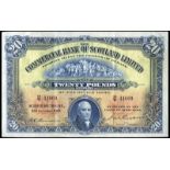 BRITISH BANKNOTES, The Commercial Bank of Scotland Ltd, Twenty Pounds, 25 October 1937, 12/W