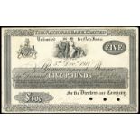 BRITISH BANKNOTES, The National Bank Ltd, Five Pounds, 5 December 1911, uniface proof on card,