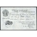 BRITISH BANKNOTES, Bank of England, L.K. O’Brien, Five Pounds, 7 March 1956, C30A 000128 (Dugg.