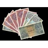 WORLD BANKNOTES, Egypt, National Bank, Five Pounds (2), 1952, 1957, Ten Pounds (5), 1958, 1959 (