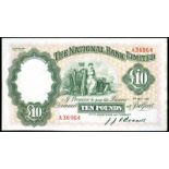 BRITISH BANKNOTES, The National Bank Ltd: Northern Ireland, Ten Pounds, 2 May 1949, A 36964,