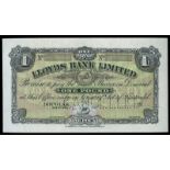 BRITISH BANKNOTES, Isle of Man, Lloyds Bank Ltd, One Pound, 1955-8, unissued, perforated