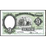 BRITISH BANKNOTES, The National Bank Ltd: Northern Ireland, One Pound, 2 October 1939, A 275491,