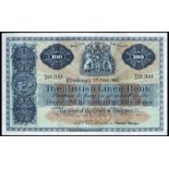 BRITISH BANKNOTES, The British Linen Bank, One Hundred Pounds, 1 June 1962, V/3 02/153, signature of