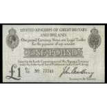 BRITISH BANKNOTES, Treasury, J. Bradbury, One Pound, 1914-16, C1/10 77741 (Dugg. T11-2). Lightly