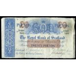 BRITISH BANKNOTES, The Royal Bank of Scotland, Twenty Pounds, 3 January 1938, D 337-7201 Wilson-