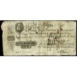BRITISH BANKNOTES, Early Irish Issues, Co DUBLIN, Dublin, Ffrenchs Bank, One Pound Five Shillings,