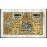 BRITISH BANKNOTES, Bank of Scotland, Five Pounds, 3 January 1940, 10/O 3084, Elphinstone-McFarlane