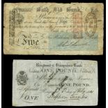 BRITISH BANKNOTES, ENGLAND, Bath, Bath Old Bank, Five Pounds, 4 December 1840, no. 2005, for