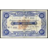BRITISH BANKNOTES, Guernsey, Occupation, Ten Shillings, 1 January 1943, V/1 3551 (McCammon GN 40;