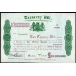 BRITISH BANKNOTES, Treasury, Treasury Bill, Ten Million Pounds, 8 September 2003, W 012831 on