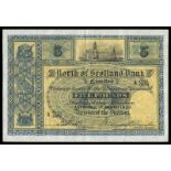 BRITISH BANKNOTES, North of Scotland Bank Ltd, Five Pounds, 1 March 1932, A 0721/0856, Smith-