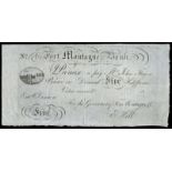 BRITISH BANKNOTES, Provincial, YORKSHIRE, Fort Montague Bank, Five Halfpence, 18—, unissued, for the