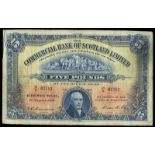 BRITISH BANKNOTES, The Commercial Bank of Scotland Ltd, Five Pounds, 1 August 1931, 14/S 07783,