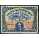 BRITISH BANKNOTES, The Commercial Bank of Scotland Ltd, One Pound, 31 October 1925, 22/X 458217,