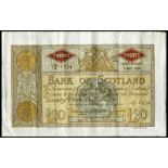 BRITISH BANKNOTES, Bank of Scotland, Twenty Pounds, 8 May 1952, 2/J 1734, Elphinstone-Crawford