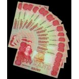 WORLD BANKNOTES, SOUTH AFRICA, Reserve Bank, Fifty Rands (12), all 1984-90, AB prefixes, some