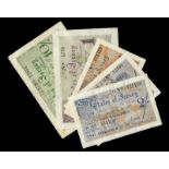 BRITISH BANKNOTES, Jersey, Occupation, Sixpence, JN 671328, One Shilling, JN 12491, Two Shillings,