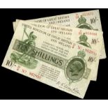 BRITISH BANKNOTES, Treasury, N.F. Warren Fisher, Ten Shillings (3), 1919-22, D/9 862850, 1922-7 (2),