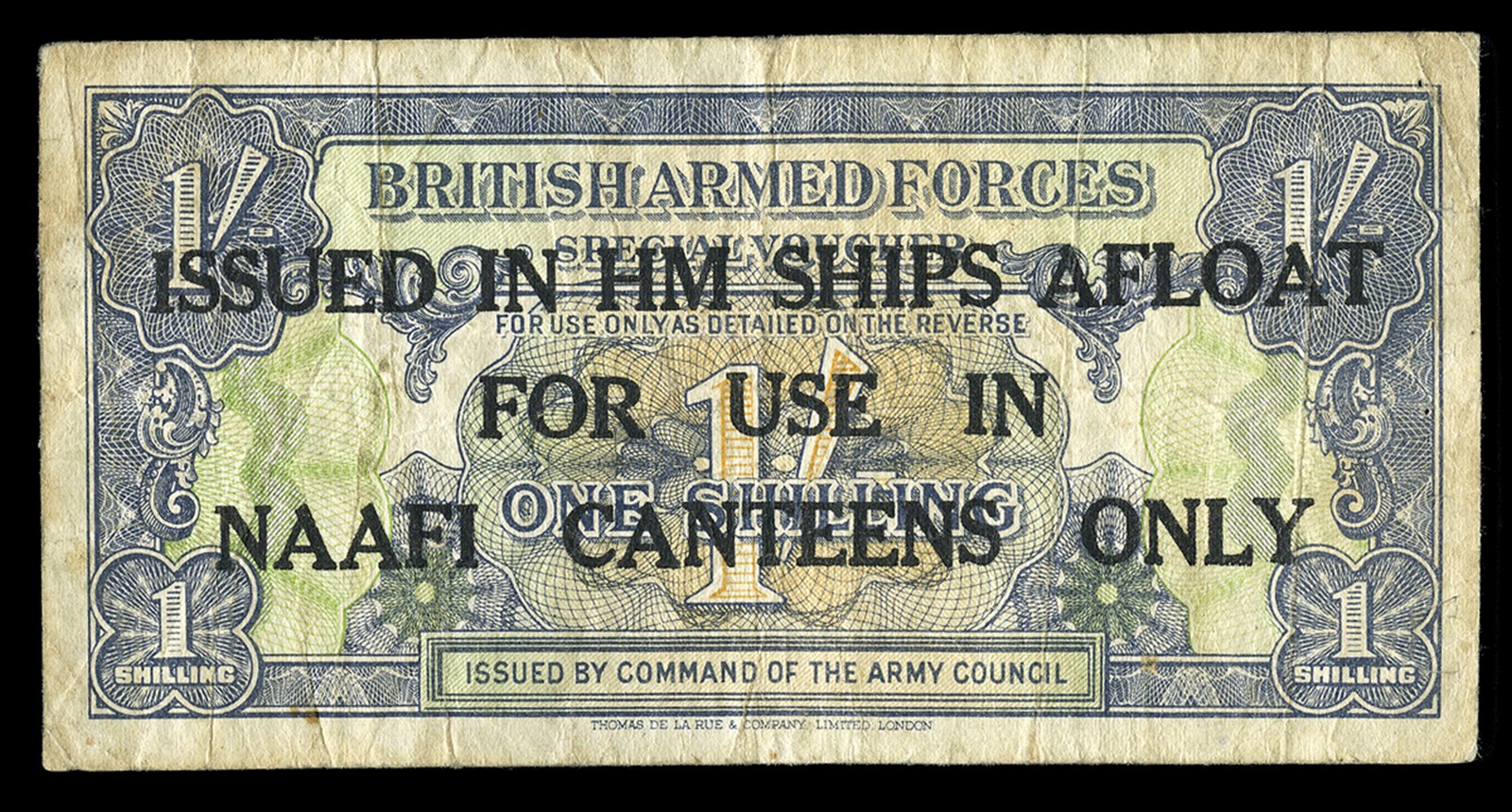 BRITISH BANKNOTES, British Military, British Armed Forces, One Shilling, First series, c. 1947,