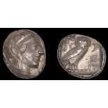 ANCIENT COINS, Greek Coinages, ATTICA, Athens, Tetradrachm, c. 454-404, helmeted head of Athena
