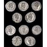 ANCIENT COINS, Geta, Denarii (5), all Rome, 209-10, revs. Felicitas standing left holding cornucopiæ