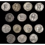 ANCIENT COINS, Julia Domna, Denarii (4), revs. Diana standing left, Hilaritas standing left, Isis