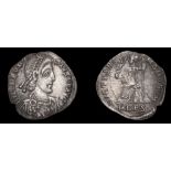 ANCIENT COINS, Roman Imperial Coinage, Theodosius, Siliqua, Milan, 379-95, pearl-diademed bust