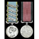 Pair: Private W. Robertson, Scots Fusilier Guards - wounded at Inkermann Crimea 1854-56, 4 clasps,