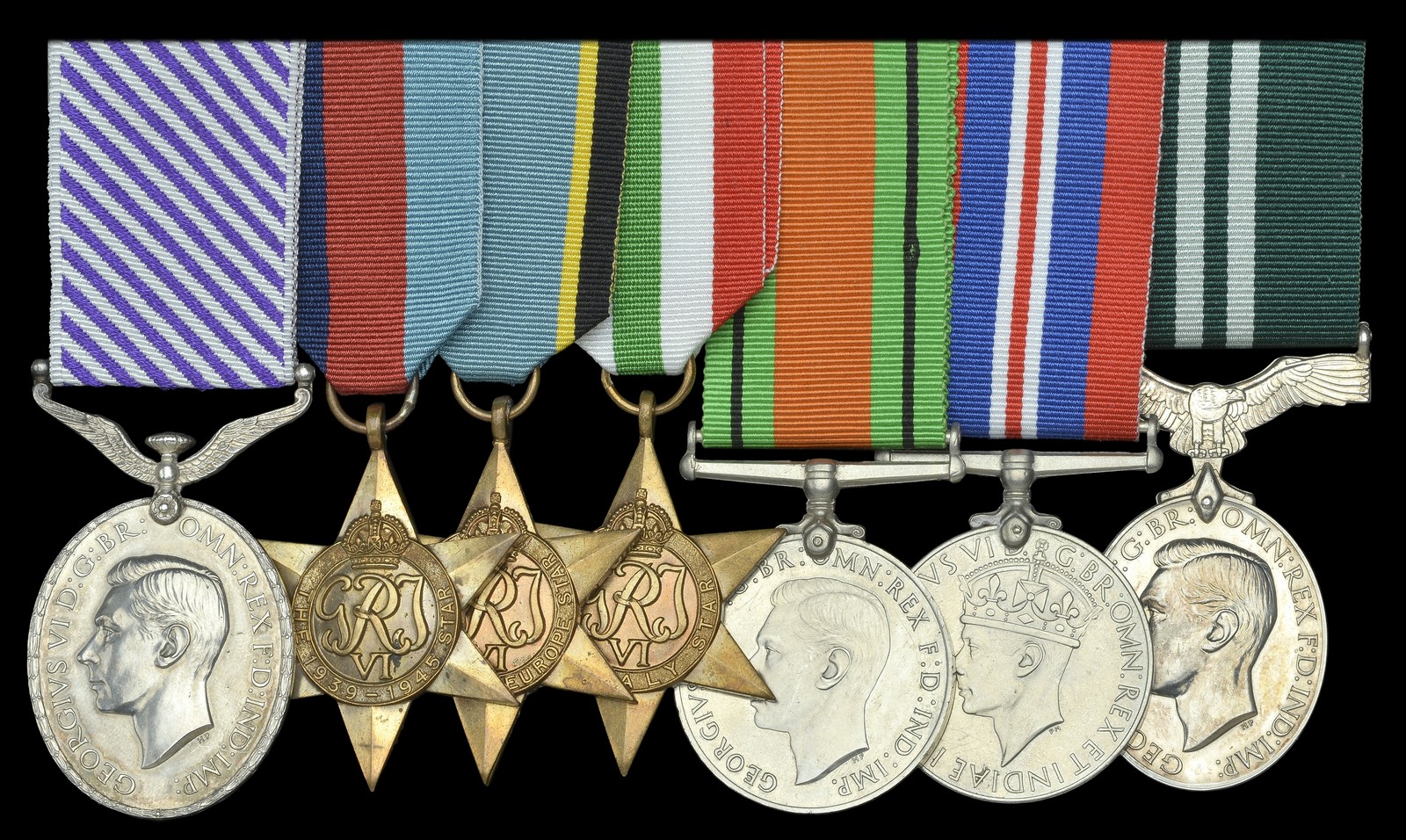 A good Second World War D.F.M. group of seven awarded to Flying Officer W. E. Dunhill, Royal Air