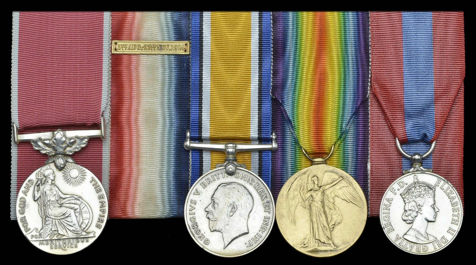 A civil B.E.M. group of four awarded to Storekeeper S. H. Cook, Ordnance Survey Department, late