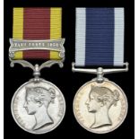 Pair: Petty Officer 1st Class J. Lewin, Royal Navy and Coast Guard China 1857-60, 1 clasp, Taku